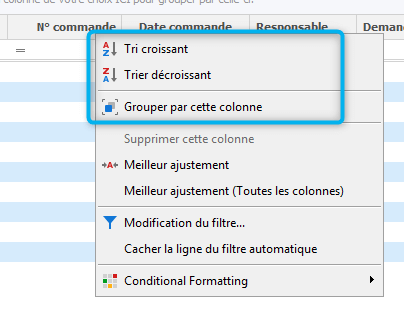 Regroupement et classement des données